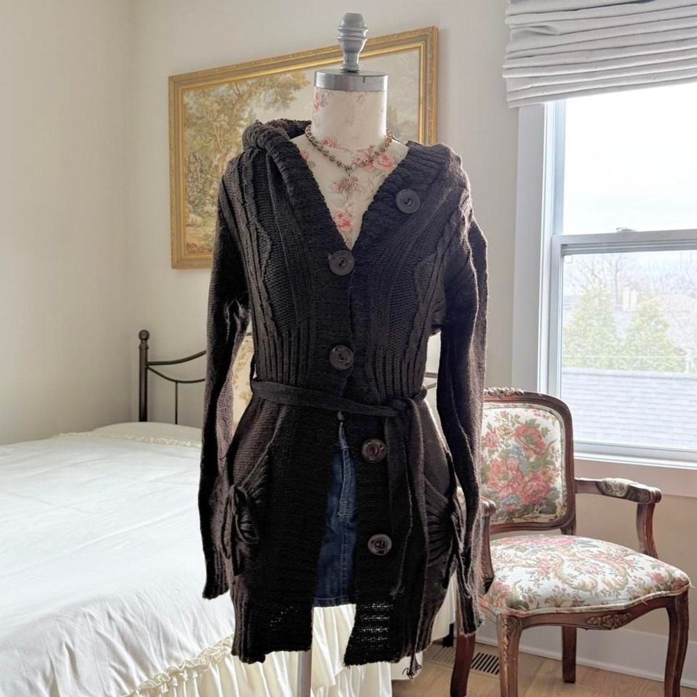 y2k‎ brown fairy cardigan sweater